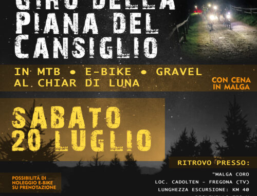 20/07/2024: Giro della Piana del Cansiglio in MTB – EBIKE – GRAVEL al Chiar di Luna con Cena in Malga